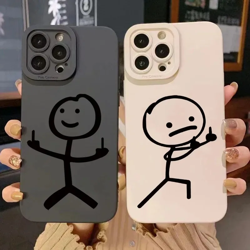 Phone Cases 13 - Cute Cartoon Matchman Matte Silicone Phone
