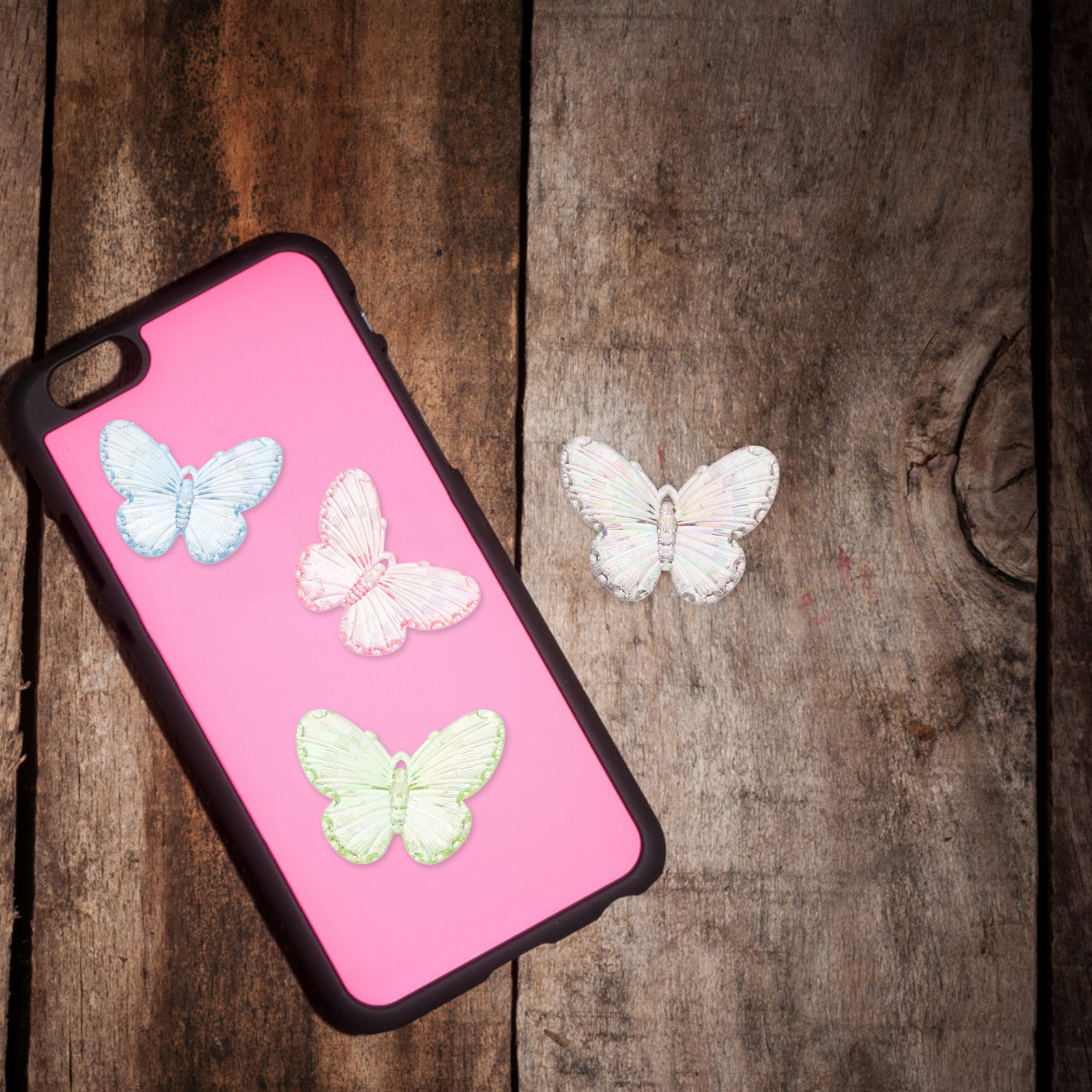 Phone Cases With Charms - 40Pcs Electroplated Butterfly Charms Resin DIY