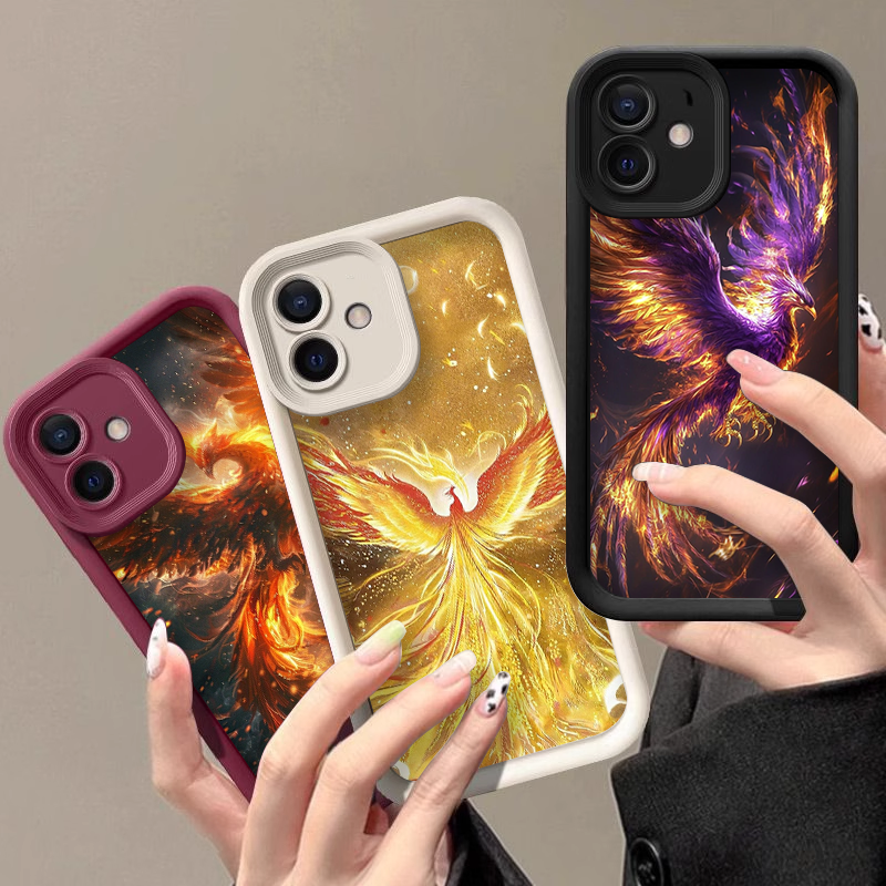 Phone Cases Pixel 10 - Aesthetic Golden Phoenix Fire Pattern Phone