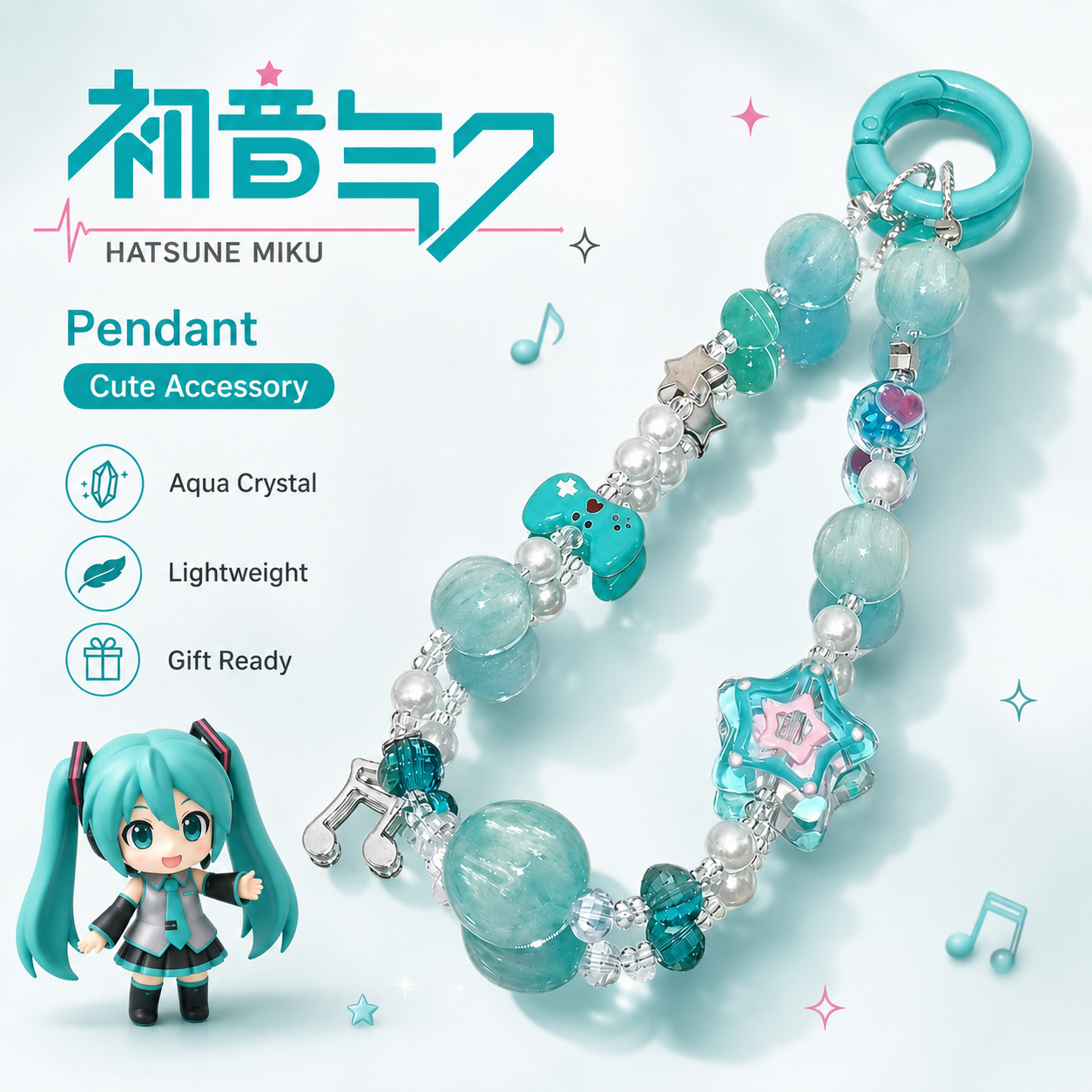 Phone Cases With Charms - Hatsune Miku Phone Charm Cute Cartoon