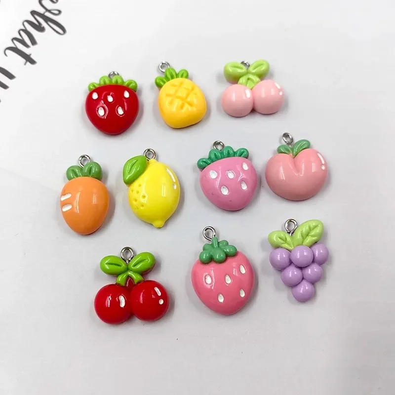 Phone Cases With Charms - 10Pcs Cute Simulated Fruit Resin Charms