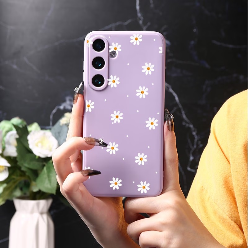 Phone Cases Purple - Purple Daisy Print Soft TPU Phone