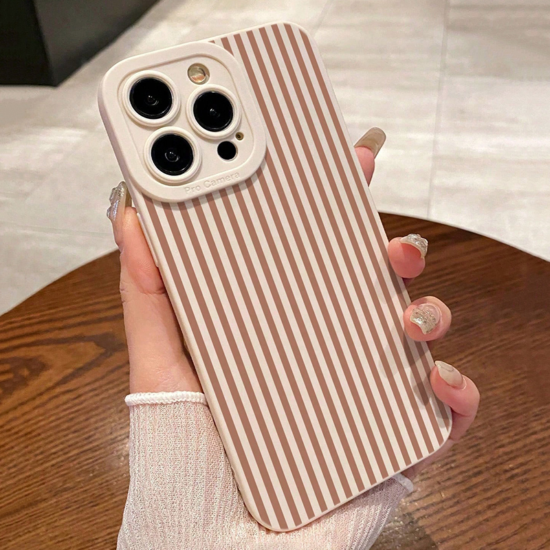 Phone Cases Xs - Pink Striped Painted Anti-Drop Phone Case