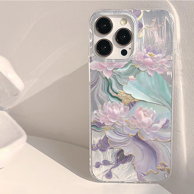 Dreamy Purple Lotus Print Aest – обзор и цена Phone Cases Purple