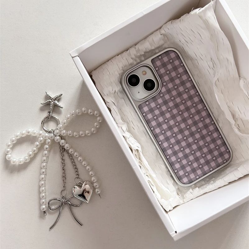 Pink Purple Heart-Shaped Check – обзор и цена Phone Cases Purple