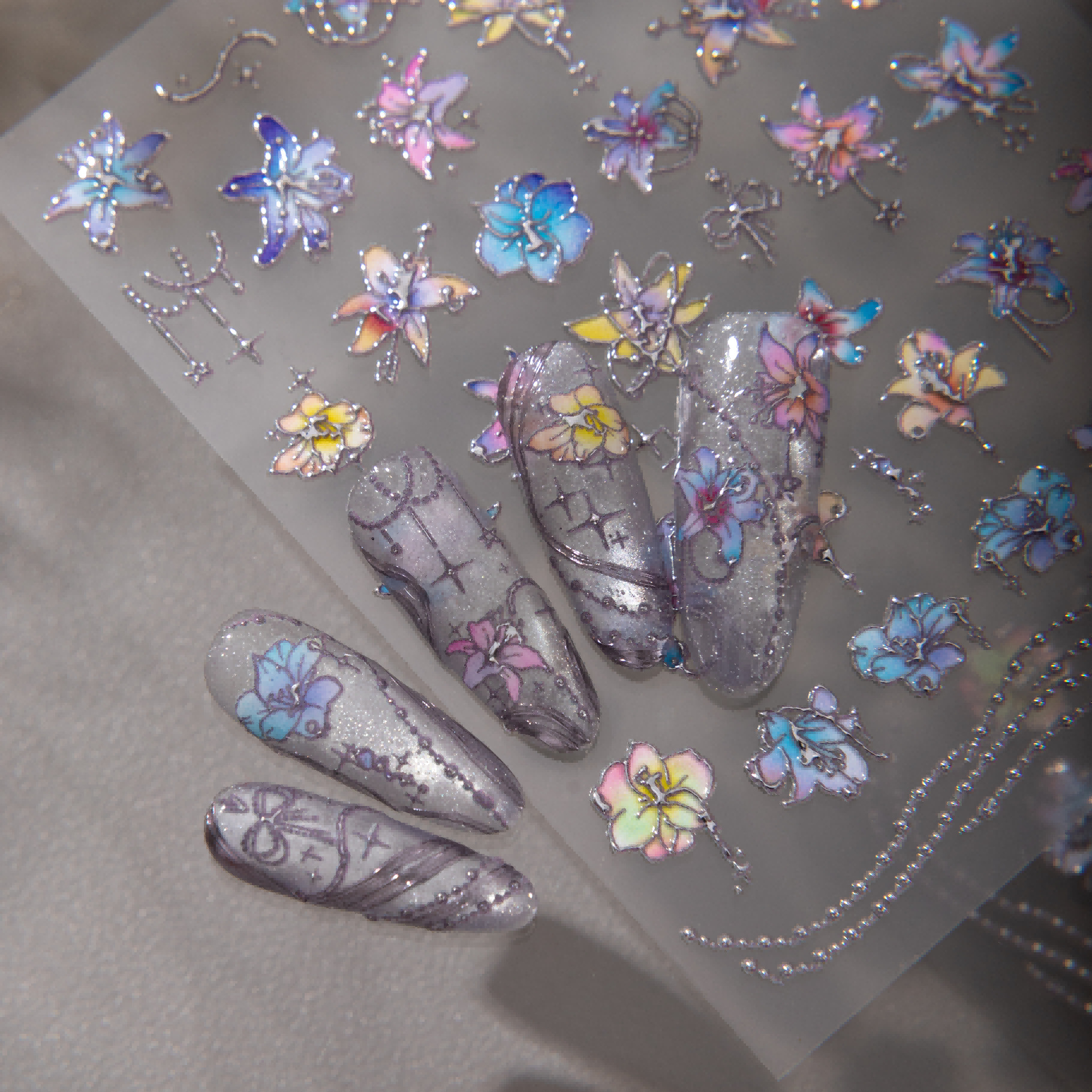 Iridescent Floral Nail Sticker – обзор и цена Phone Cases Viral
