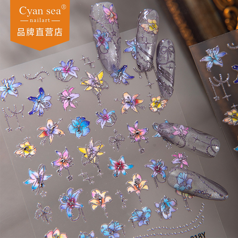 Iridescent Floral Nail Sticker – обзор и цена Phone Cases Viral