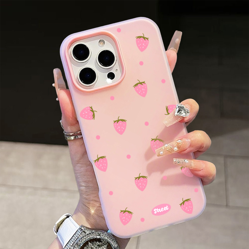 Sweet Pink Strawberry Pattern  – обзор и цена Phone Cases Xs