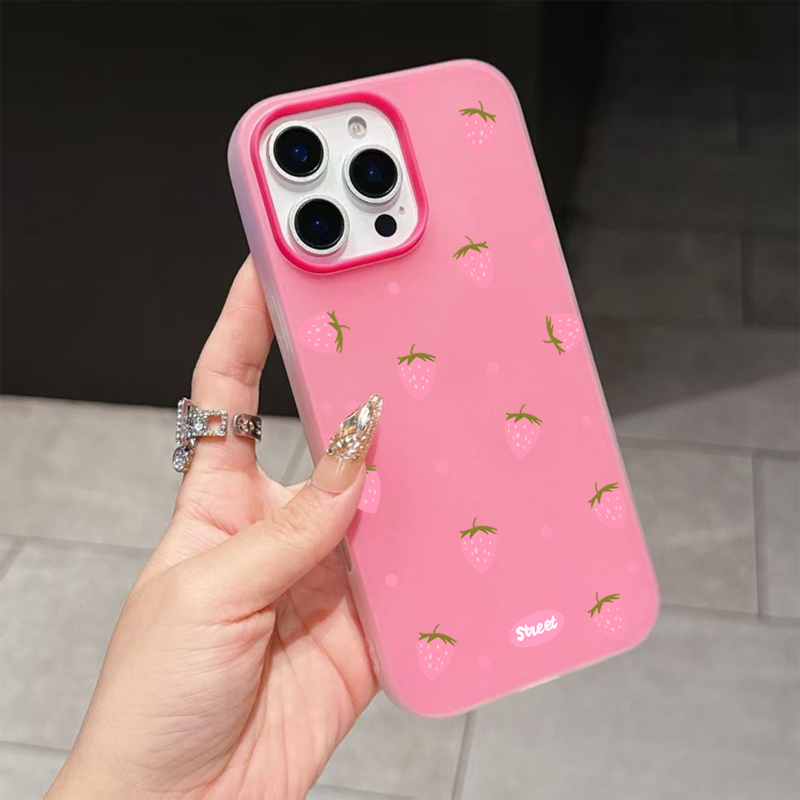 Sweet Pink Strawberry Pattern  – обзор и цена Phone Cases Xs