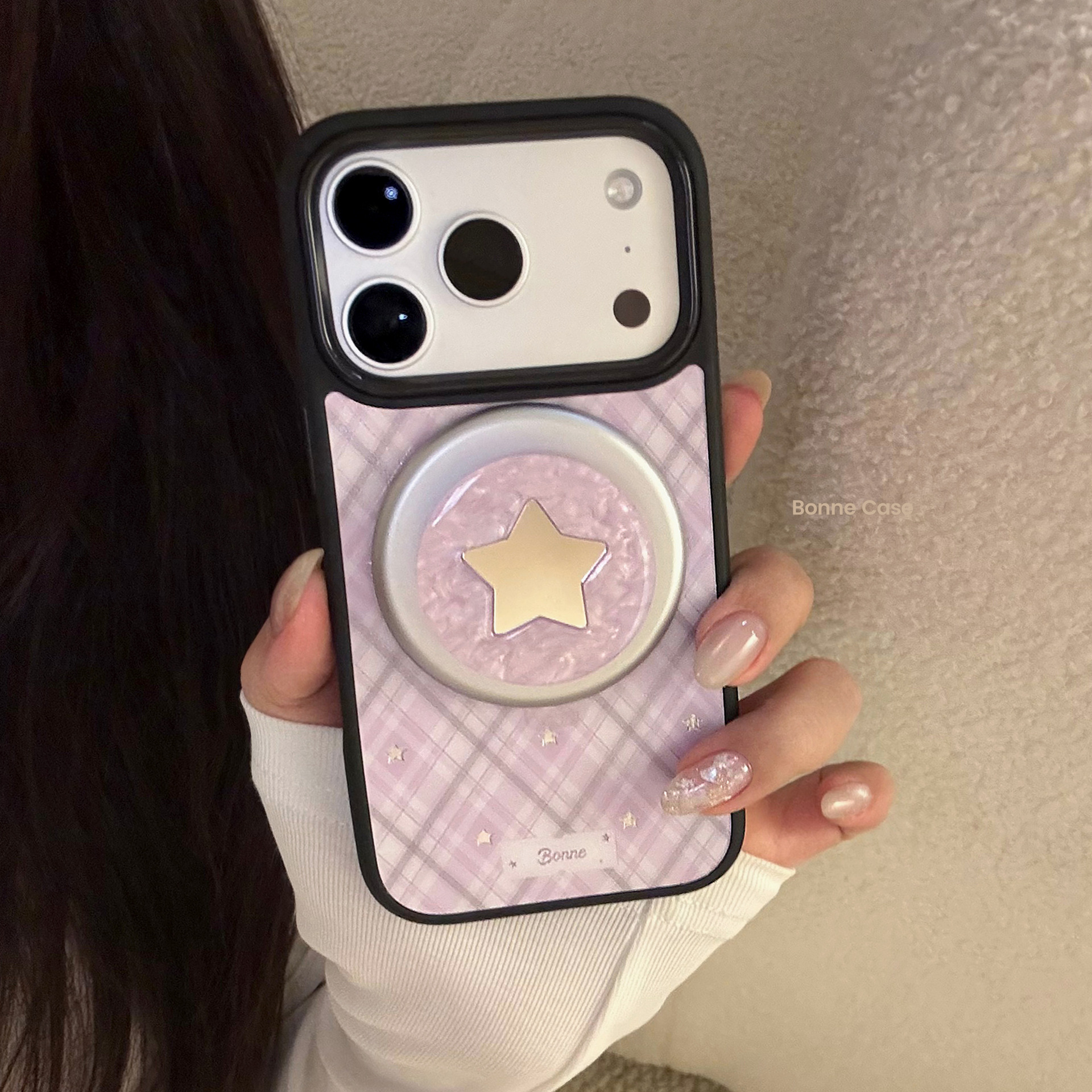 Korean Purple Plaid With Mirro – обзор и цена Phone Cases Purple