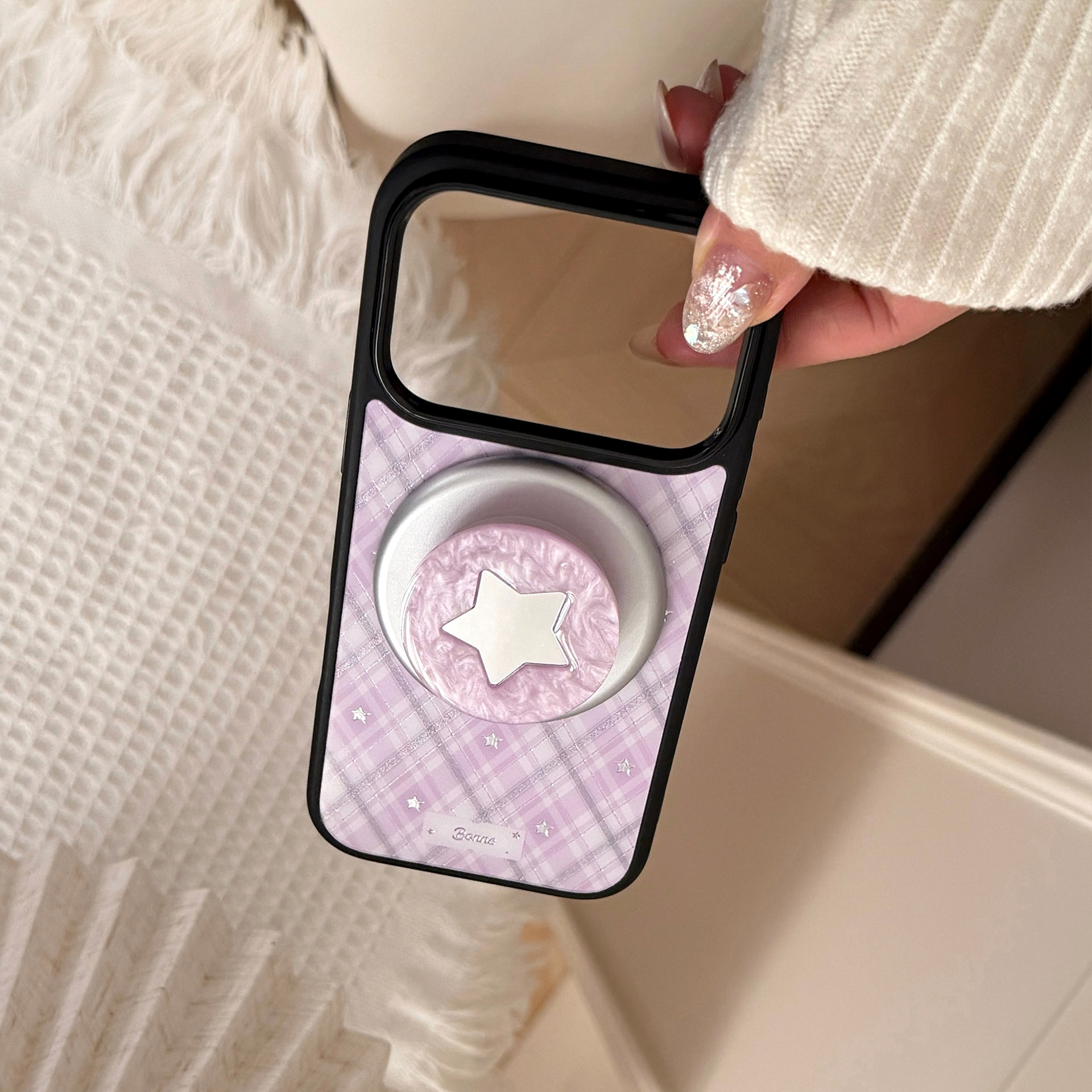 Korean Purple Plaid With Mirro – обзор и цена Phone Cases Purple