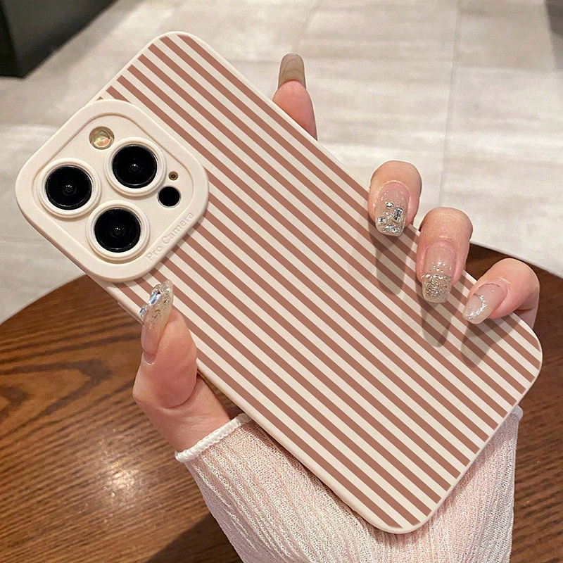 Pink Striped Painted Anti-Drop – обзор и цена Phone Cases Xs